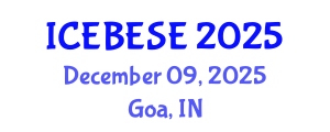 International Conference on Environmental, Biological, Ecological Sciences and Engineering (ICEBESE) December 09, 2025 - Goa, India