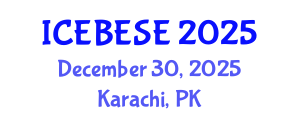 International Conference on Environmental, Biological, Ecological Sciences and Engineering (ICEBESE) December 30, 2025 - Karachi, Pakistan
