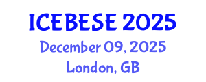 International Conference on Environmental, Biological, Ecological Sciences and Engineering (ICEBESE) December 09, 2025 - London, United Kingdom