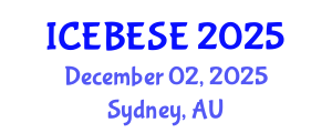 International Conference on Environmental, Biological, Ecological Sciences and Engineering (ICEBESE) December 02, 2025 - Sydney, Australia