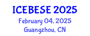 International Conference on Environmental, Biological, Ecological Sciences and Engineering (ICEBESE) February 04, 2025 - Guangzhou, China