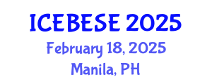 International Conference on Environmental, Biological, Ecological Sciences and Engineering (ICEBESE) February 18, 2025 - Manila, Philippines