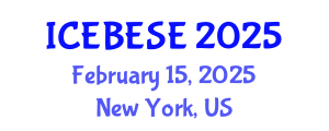 International Conference on Environmental, Biological, Ecological Sciences and Engineering (ICEBESE) February 15, 2025 - New York, United States