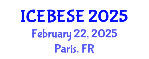 International Conference on Environmental, Biological, Ecological Sciences and Engineering (ICEBESE) February 22, 2025 - Paris, France