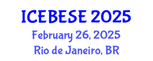 International Conference on Environmental, Biological, Ecological Sciences and Engineering (ICEBESE) February 26, 2025 - Rio de Janeiro, Brazil