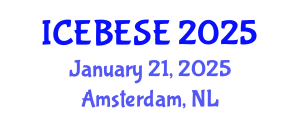 International Conference on Environmental, Biological, Ecological Sciences and Engineering (ICEBESE) January 21, 2025 - Amsterdam, Netherlands