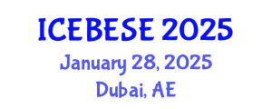 International Conference on Environmental, Biological, Ecological Sciences and Engineering (ICEBESE) January 28, 2025 - Dubai, United Arab Emirates