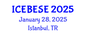 International Conference on Environmental, Biological, Ecological Sciences and Engineering (ICEBESE) January 28, 2025 - Istanbul, Turkey