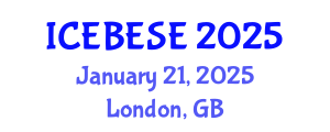 International Conference on Environmental, Biological, Ecological Sciences and Engineering (ICEBESE) January 21, 2025 - London, United Kingdom