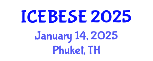 International Conference on Environmental, Biological, Ecological Sciences and Engineering (ICEBESE) January 14, 2025 - Phuket, Thailand