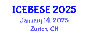 International Conference on Environmental, Biological, Ecological Sciences and Engineering (ICEBESE) January 14, 2025 - Zurich, Switzerland