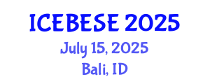 International Conference on Environmental, Biological, Ecological Sciences and Engineering (ICEBESE) July 15, 2025 - Bali, Indonesia