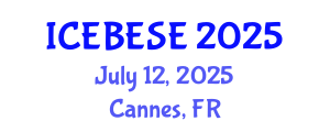 International Conference on Environmental, Biological, Ecological Sciences and Engineering (ICEBESE) July 12, 2025 - Cannes, France