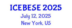International Conference on Environmental, Biological, Ecological Sciences and Engineering (ICEBESE) July 12, 2025 - New York, United States