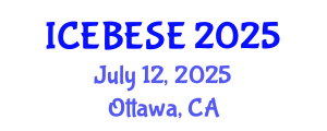 International Conference on Environmental, Biological, Ecological Sciences and Engineering (ICEBESE) July 12, 2025 - Ottawa, Canada