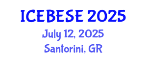 International Conference on Environmental, Biological, Ecological Sciences and Engineering (ICEBESE) July 12, 2025 - Santorini, Greece