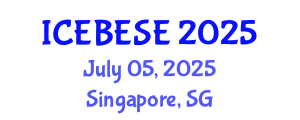 International Conference on Environmental, Biological, Ecological Sciences and Engineering (ICEBESE) July 05, 2025 - Singapore, Singapore