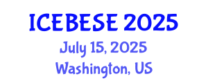 International Conference on Environmental, Biological, Ecological Sciences and Engineering (ICEBESE) July 15, 2025 - Washington, United States
