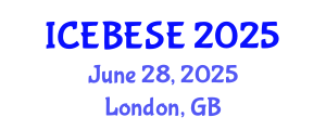 International Conference on Environmental, Biological, Ecological Sciences and Engineering (ICEBESE) June 28, 2025 - London, United Kingdom