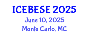 International Conference on Environmental, Biological, Ecological Sciences and Engineering (ICEBESE) June 10, 2025 - Monte Carlo, Monaco