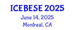 International Conference on Environmental, Biological, Ecological Sciences and Engineering (ICEBESE) June 14, 2025 - Montreal, Canada
