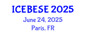 International Conference on Environmental, Biological, Ecological Sciences and Engineering (ICEBESE) June 24, 2025 - Paris, France