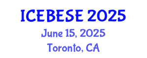 International Conference on Environmental, Biological, Ecological Sciences and Engineering (ICEBESE) June 15, 2025 - Toronto, Canada
