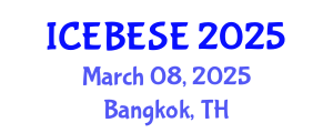 International Conference on Environmental, Biological, Ecological Sciences and Engineering (ICEBESE) March 08, 2025 - Bangkok, Thailand