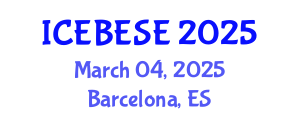 International Conference on Environmental, Biological, Ecological Sciences and Engineering (ICEBESE) March 04, 2025 - Barcelona, Spain