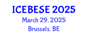 International Conference on Environmental, Biological, Ecological Sciences and Engineering (ICEBESE) March 29, 2025 - Brussels, Belgium