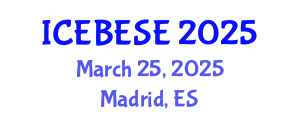 International Conference on Environmental, Biological, Ecological Sciences and Engineering (ICEBESE) March 17, 2025 - Madrid, Spain