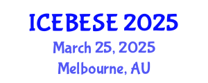 International Conference on Environmental, Biological, Ecological Sciences and Engineering (ICEBESE) March 25, 2025 - Melbourne, Australia