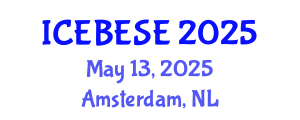International Conference on Environmental, Biological, Ecological Sciences and Engineering (ICEBESE) May 13, 2025 - Amsterdam, Netherlands