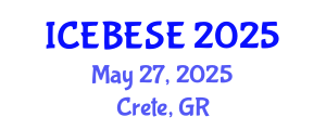 International Conference on Environmental, Biological, Ecological Sciences and Engineering (ICEBESE) May 27, 2025 - Crete, Greece