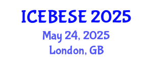 International Conference on Environmental, Biological, Ecological Sciences and Engineering (ICEBESE) May 24, 2025 - London, United Kingdom