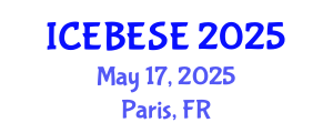International Conference on Environmental, Biological, Ecological Sciences and Engineering (ICEBESE) May 17, 2025 - Paris, France