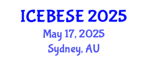 International Conference on Environmental, Biological, Ecological Sciences and Engineering (ICEBESE) May 17, 2025 - Sydney, Australia