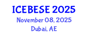 International Conference on Environmental, Biological, Ecological Sciences and Engineering (ICEBESE) November 08, 2025 - Dubai, United Arab Emirates