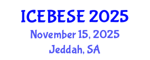 International Conference on Environmental, Biological, Ecological Sciences and Engineering (ICEBESE) November 15, 2025 - Jeddah, Saudi Arabia