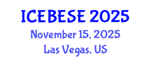 International Conference on Environmental, Biological, Ecological Sciences and Engineering (ICEBESE) November 15, 2025 - Las Vegas, United States