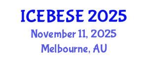 International Conference on Environmental, Biological, Ecological Sciences and Engineering (ICEBESE) November 11, 2025 - Melbourne, Australia