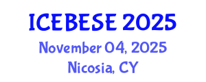 International Conference on Environmental, Biological, Ecological Sciences and Engineering (ICEBESE) November 04, 2025 - Nicosia, Cyprus