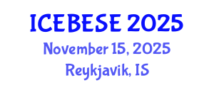 International Conference on Environmental, Biological, Ecological Sciences and Engineering (ICEBESE) November 15, 2025 - Reykjavik, Iceland