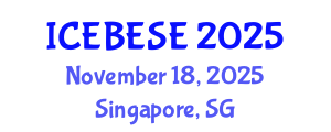 International Conference on Environmental, Biological, Ecological Sciences and Engineering (ICEBESE) November 18, 2025 - Singapore, Singapore