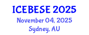 International Conference on Environmental, Biological, Ecological Sciences and Engineering (ICEBESE) November 04, 2025 - Sydney, Australia