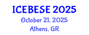 International Conference on Environmental, Biological, Ecological Sciences and Engineering (ICEBESE) October 21, 2025 - Athens, Greece