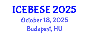 International Conference on Environmental, Biological, Ecological Sciences and Engineering (ICEBESE) October 18, 2025 - Budapest, Hungary