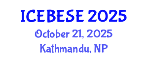 International Conference on Environmental, Biological, Ecological Sciences and Engineering (ICEBESE) October 21, 2025 - Kathmandu, Nepal