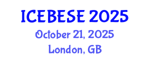 International Conference on Environmental, Biological, Ecological Sciences and Engineering (ICEBESE) October 21, 2025 - London, United Kingdom