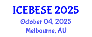 International Conference on Environmental, Biological, Ecological Sciences and Engineering (ICEBESE) October 04, 2025 - Melbourne, Australia